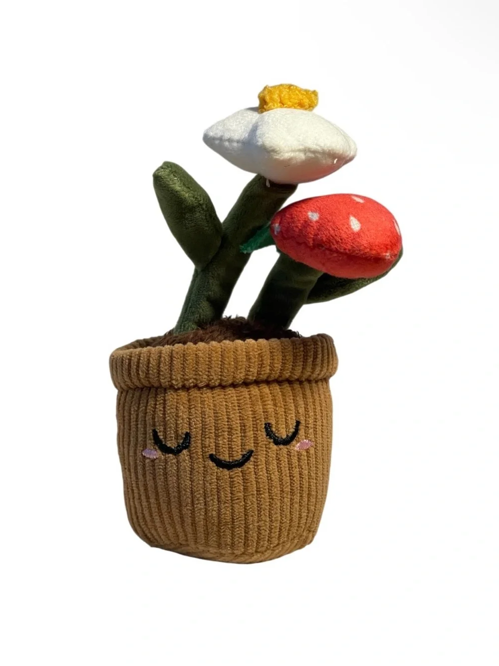 Plant Pal Buddies 4-Inch Brown Pot Daisy & Mushroom - NWT **